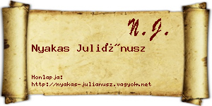 Nyakas Juliánusz névjegykártya